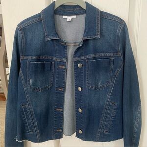 bar III Seam-Detail Crop Denim Jean Jacket, size M